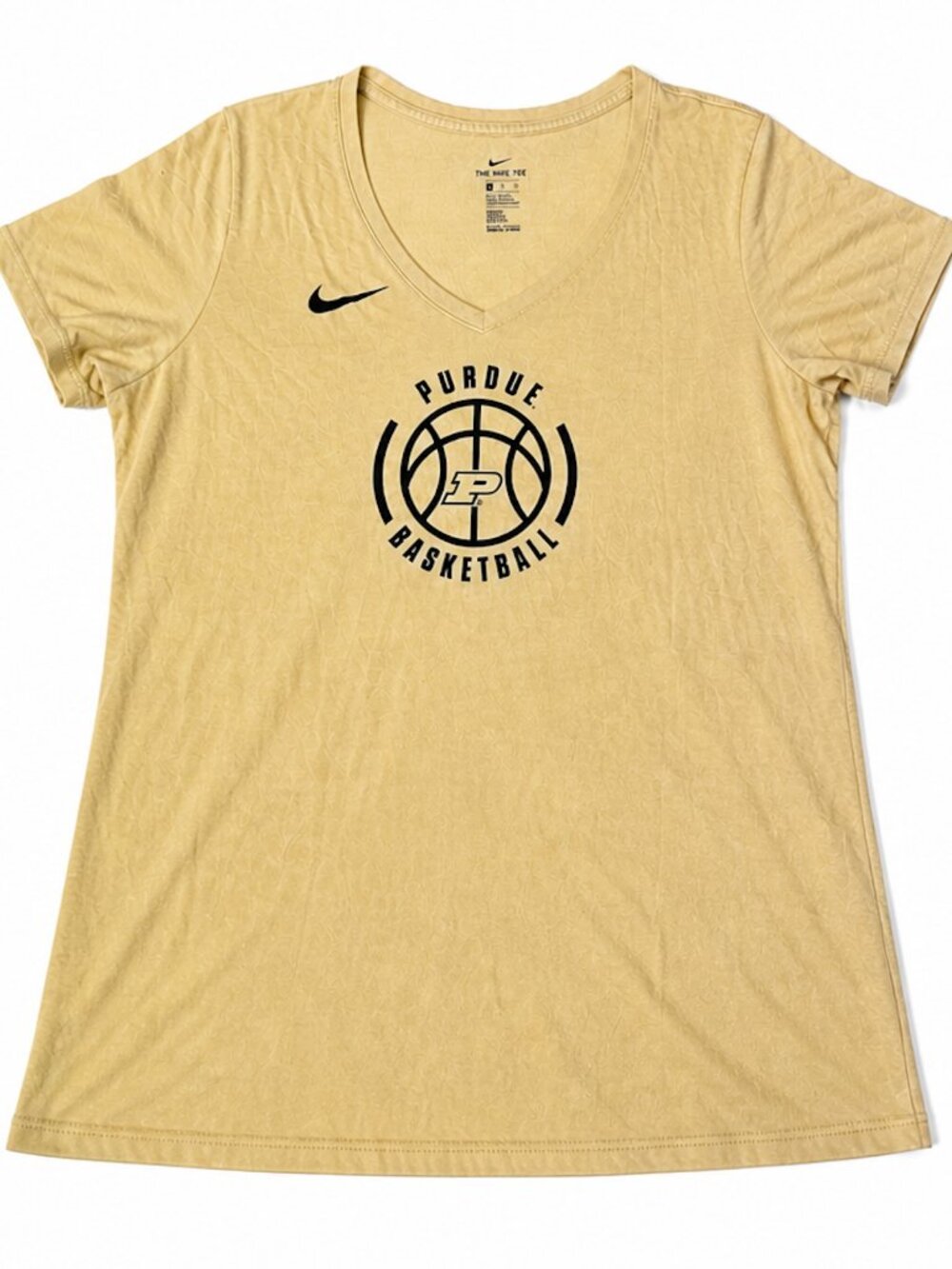 Nike Purdue Boilermakers Basketball Tee Women's XL Gold V-Neck